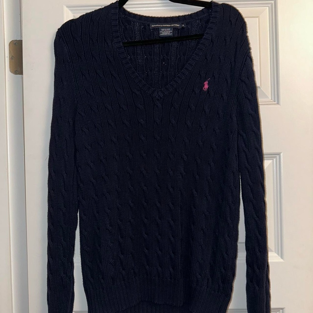 Polo by Ralph Lauren Dark Blue Cable Knit Sweater